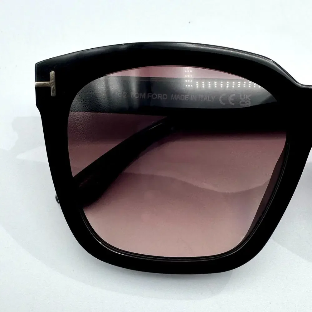 Tom Ford Sunglasses Amarra TF502 01T Black Butterfly Gradient Bordeaux Lens 55mm